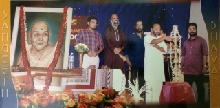 Vidyadharan Master, Stephen Devassy and A. Anantha Padmanabhan on stage