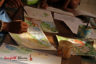 Students painting